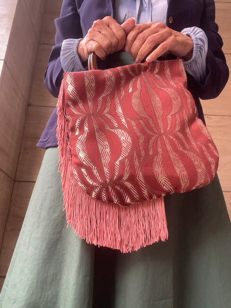 Borsa Charleston blu e rosso mattone