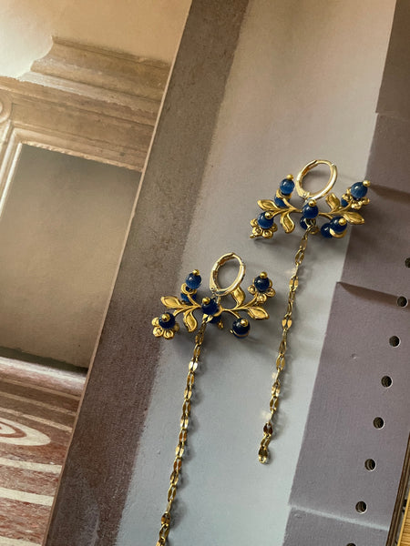 Orecchini millefiori blu