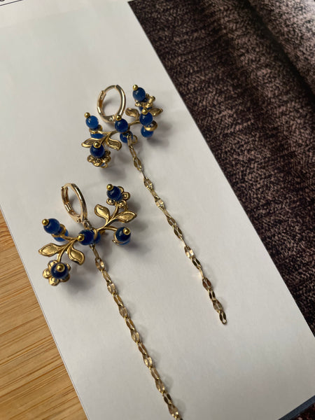 Orecchini millefiori blu