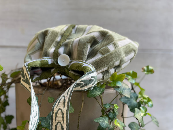 Borsetta cotone e velluto verde salvia