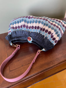 Borsa grande in velluto a disegni