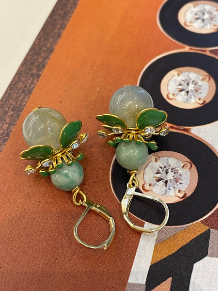 Orecchini navicella a fiore tridimensionale