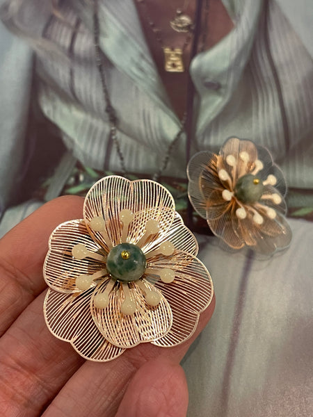 Orecchini a lobo fiore in filigrana