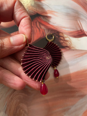 Orecchini ventaglio giapponese largo