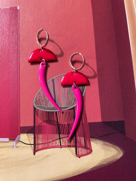 Orecchini mezzaluna e coda