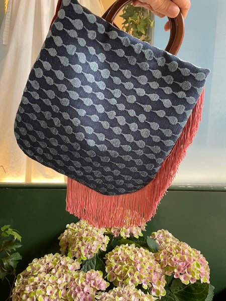 Borsa Charleston blu e rosso mattone