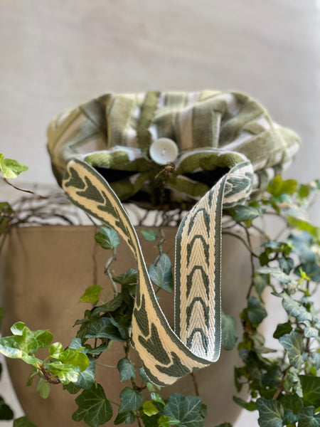 Borsetta cotone e velluto verde salvia