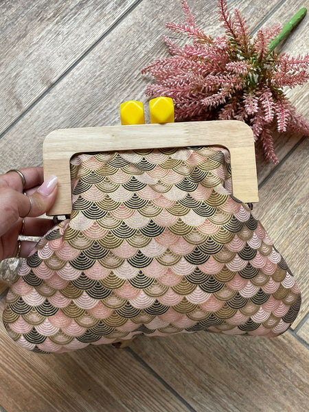 Borsa pochette clic clac arcobaleni dorati