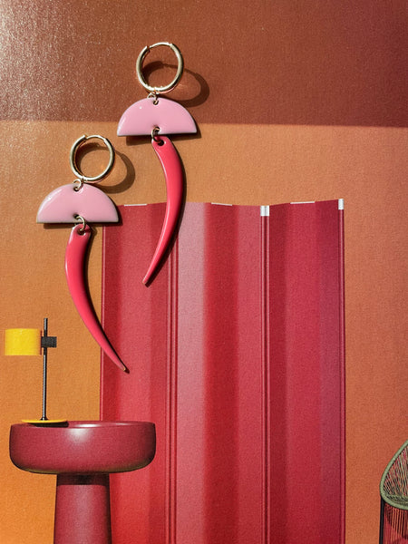 Orecchini mezzaluna e coda