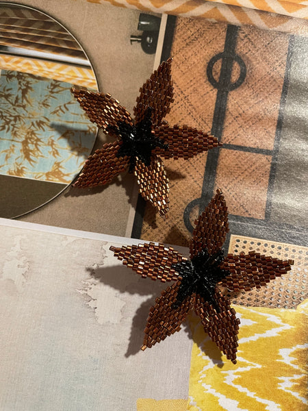 Orecchini stella marrone