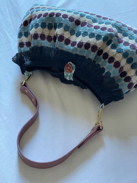 Borsa grande in velluto a disegni
