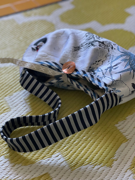 Borsa tessuto con airone
