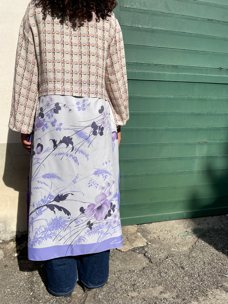 Foul-abito bianco e viola