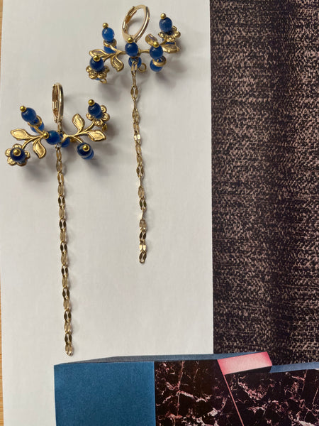 Orecchini millefiori blu
