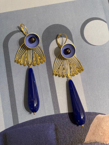 Orecchini pendenti con filigrana a ventaglio