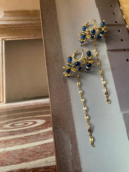 Orecchini millefiori blu