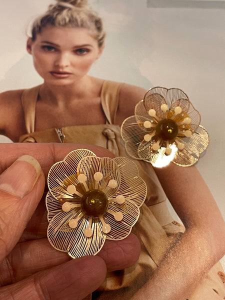 Orecchini a lobo fiore in filigrana