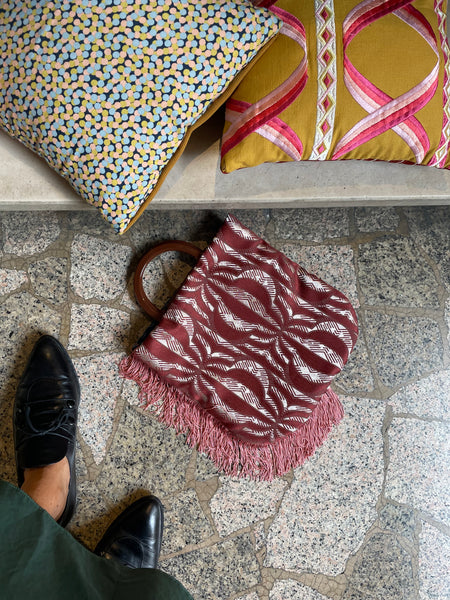 Borsa Charleston blu e rosso mattone