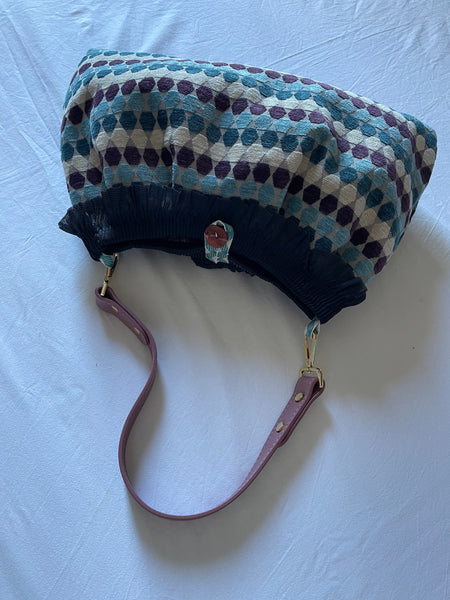 Borsa grande in velluto a disegni