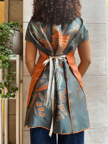 Top foulard arancio e verde