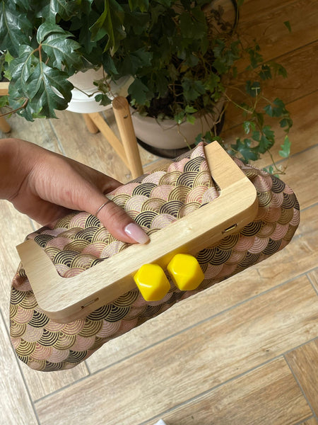 Borsa pochette clic clac arcobaleni dorati