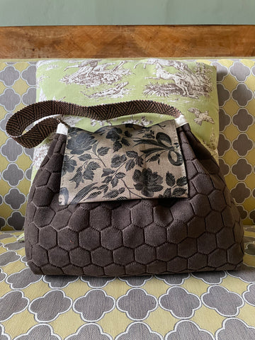 Borsa grande in velluto castagna