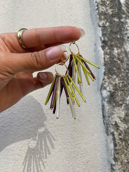 Orecchini bacchette in vetro