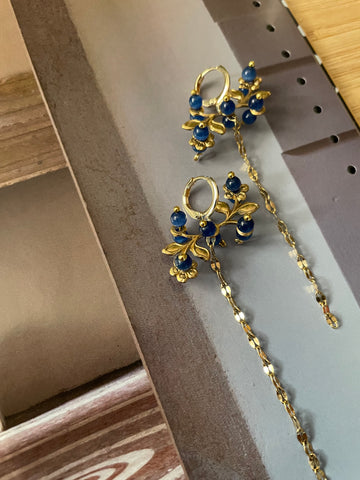 Orecchini millefiori blu