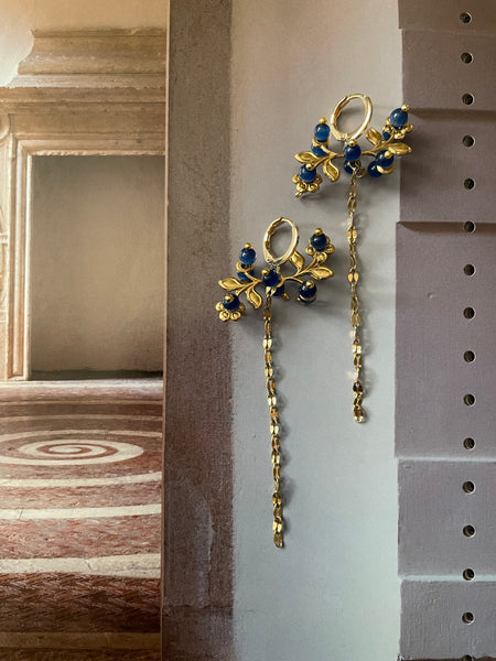 Orecchini millefiori blu