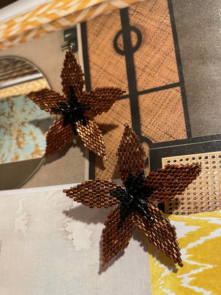 Orecchini stella marrone